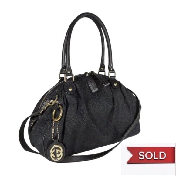 Gucci Handbags - Gucci GG Monogram Black Satchel Bag, Listing #1